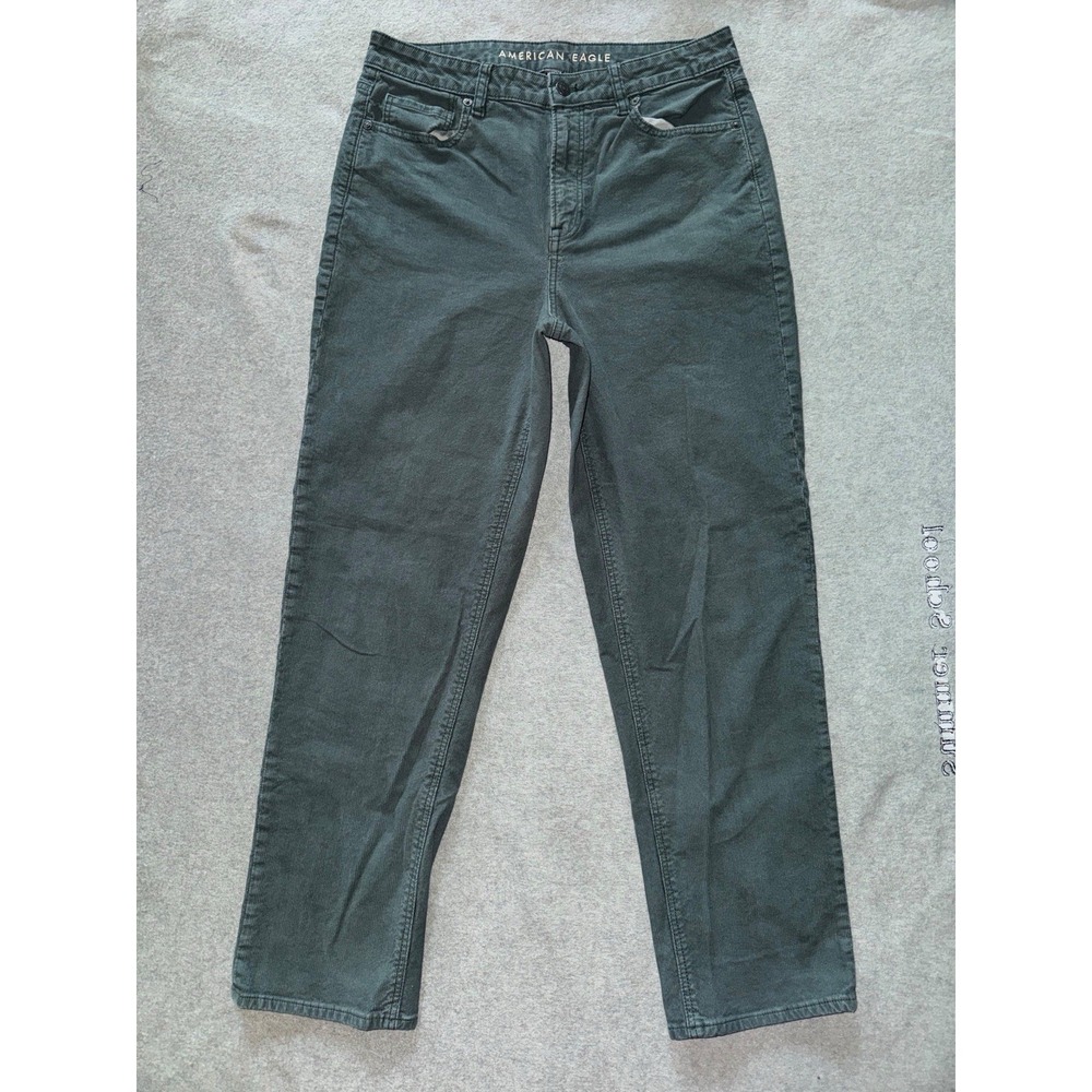 American Eagle Outfitters Women Jeans Green Corduroy Mom Straight Size 10‎